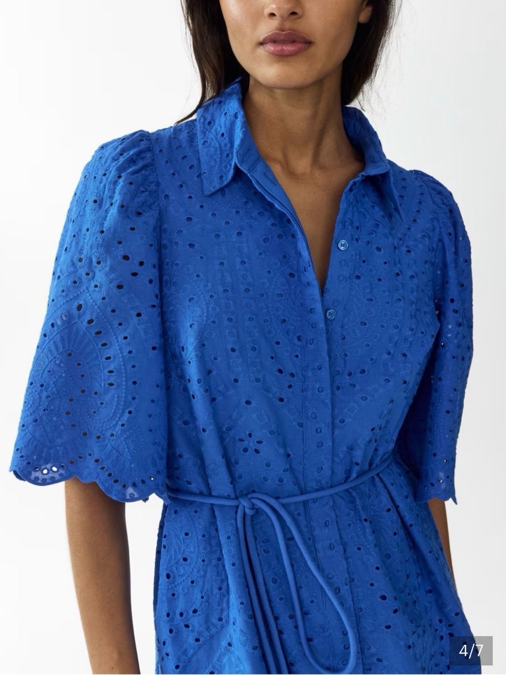h&m cobalt blue dress Eyelet Midi Shirt Icy Moon Drops Mini brand:Forever21 Color:white length dress in a